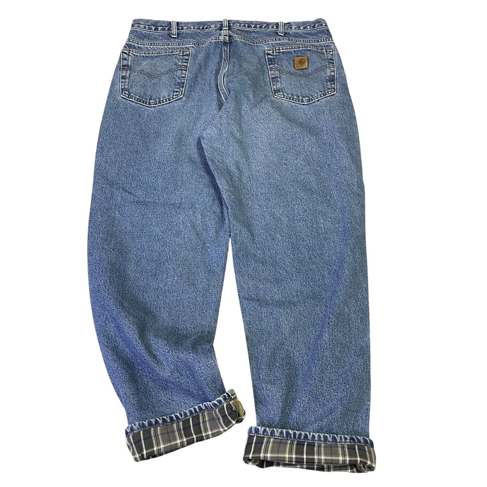 Carhartt B172 DST Flannel Lined Relaxed Fit Jeans Blue Denim 40x32